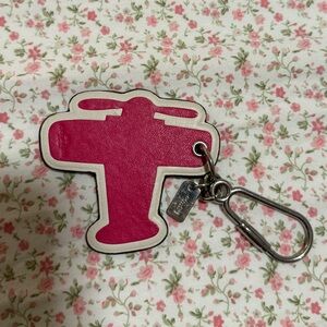 Coach Pink Airplane Key Holder